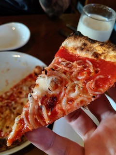 pizza - Look at these tiny fishies all over this pizza