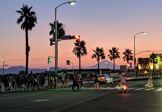 Sunset - The sun sets behind Fuji in Enoshima