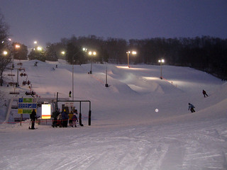 Snowboarding - Bottom of the Terrain Park