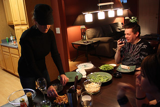 Mom, making spring rolls