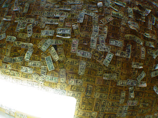 The ceiling of Baxa's Sutliff Tavern