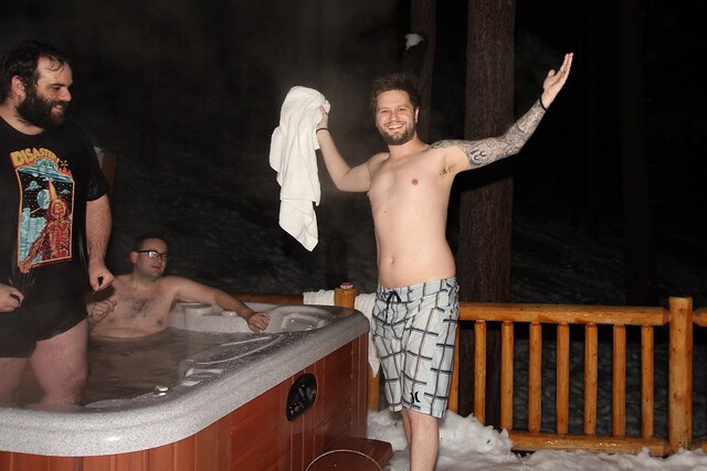 Hot tubbing in the snow is pretty rad