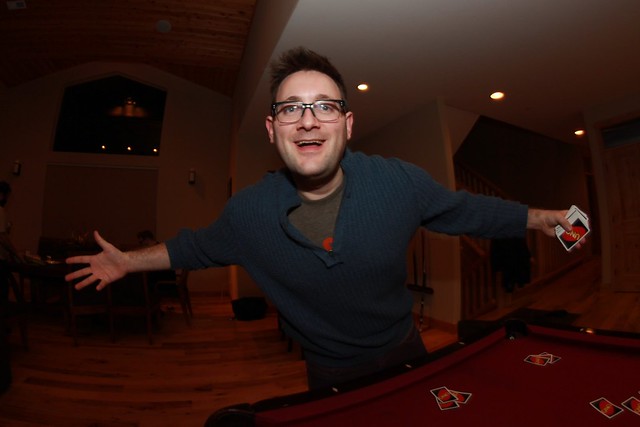 Clint and his inside-out sweater