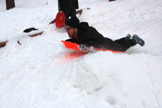 Lift off... to punching my nose into the front of my sled