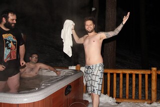 Hot tubbing in the snow is pretty rad
