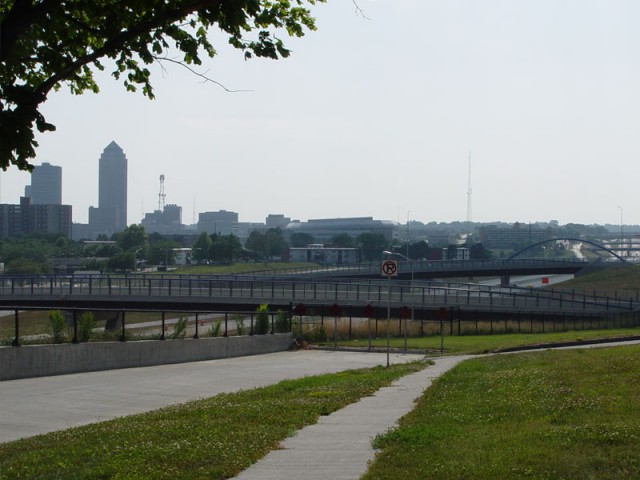 We started at the principal building (the tallest building on the left) and meant to walk to the new ped-bridge (the arch on the right) and ended up about 6 blocks past it.