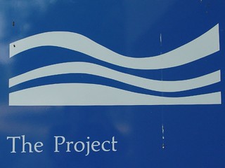 The ped bridge leads straight to the Project