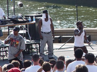 Trick Daddy and his huge body guard at the Amphitheatre
