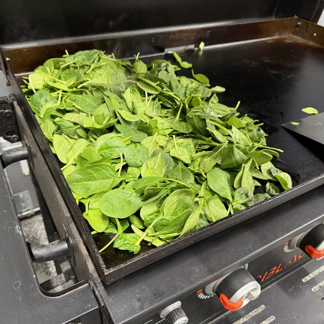 Grillin up some spinach