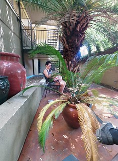 Chilling on the patio of the Air BnB