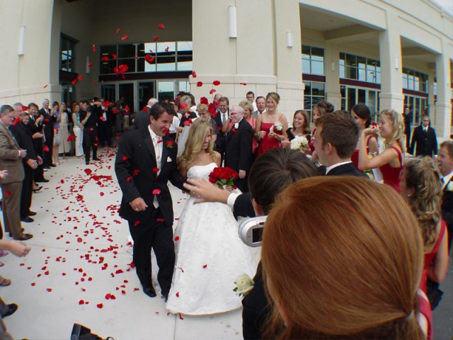 Chris and Bre'anna leaving the ceremony