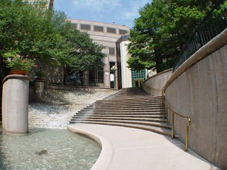 Texas - Some stairs and a waterfall on the river walk