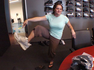 Texas - Maddie wearing Shaq's Heelys (size 26)