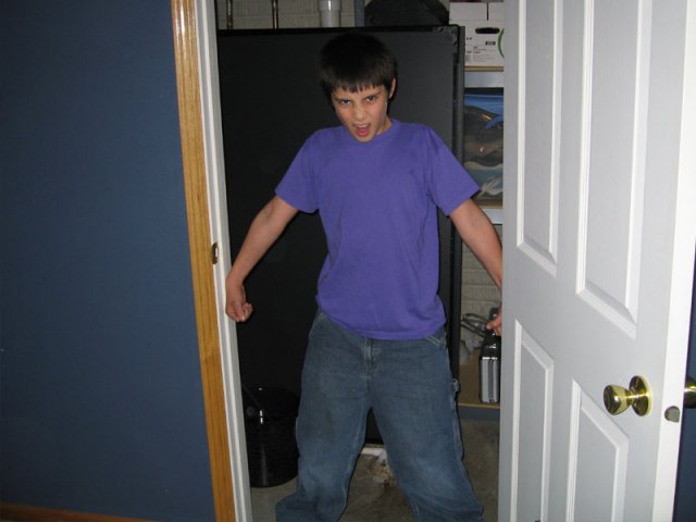 The "push out as hard as you can for 1 minute, step out from the door, relax your arms, and they raise up on their own" trick