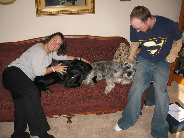 Hanging out with the dogs