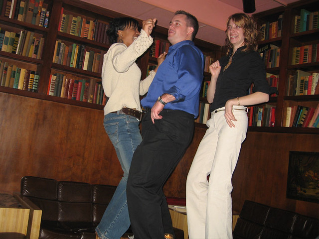 Usually RG Bookies is a pretty chill place, but when you're the manager - i suppose you can dance on the tables