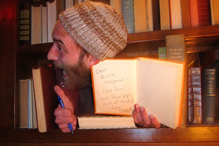 Dear Zach Depauw, I like how your face pops out of books! Love, Derek