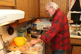 Fryin up some scotch eggs