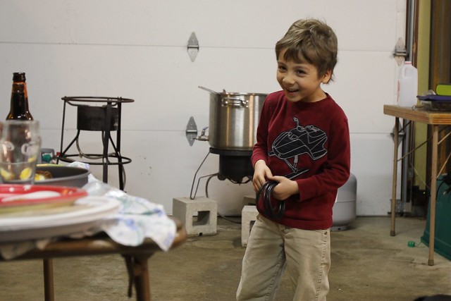 Elias hanging out in the garage