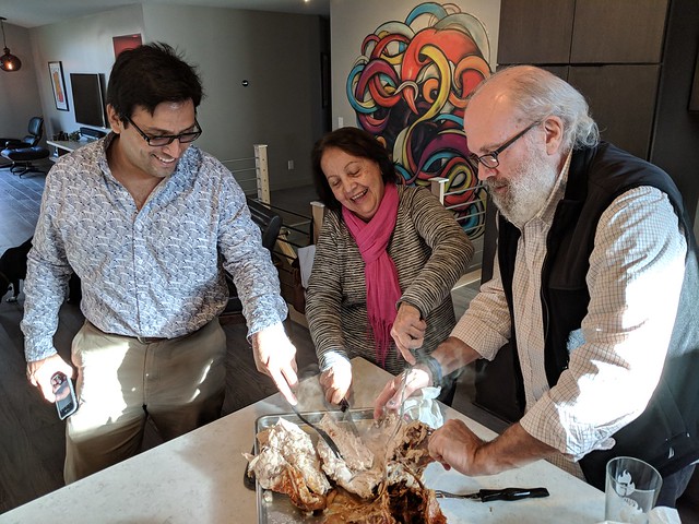 Mama Teresa helpin out with the turkey carving