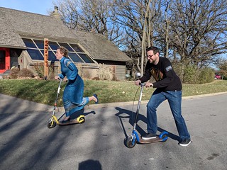 Pre-dinner scooter races