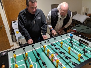Kickin off some intense foosball