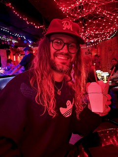 Just suckin on this takeout box