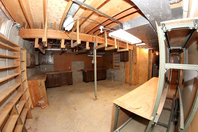 The basement workshop will be cleaned up a bit... but will likely remain a workshop.