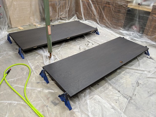 Only having space to finish two doors at a time makes this a very slow process