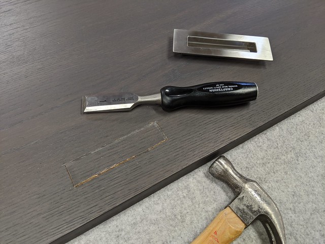 Gettin ready to mount the sliding closet door hardware