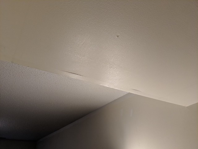 Each of the guest bedrooms had broken corner beads and lots of drywall touch up to do