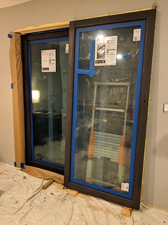 Sliding door: stained