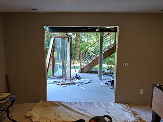 Nasty old sliding door: removed