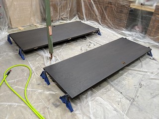 Only having space to finish two doors at a time makes this a very slow process