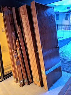 Basement doors and trim: out