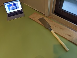 Cutting door jambs during a meeting, heh