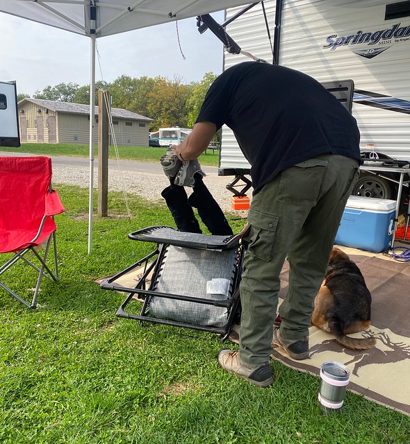 Teresa flipped her chair