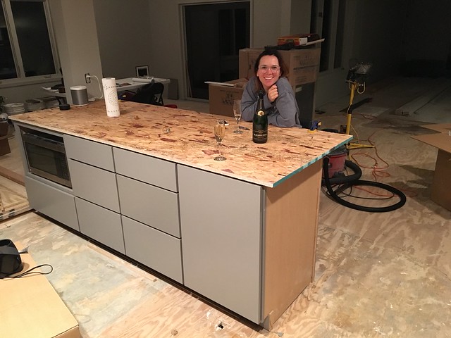 Celebrating the sale of our last house in our beautiful new one!