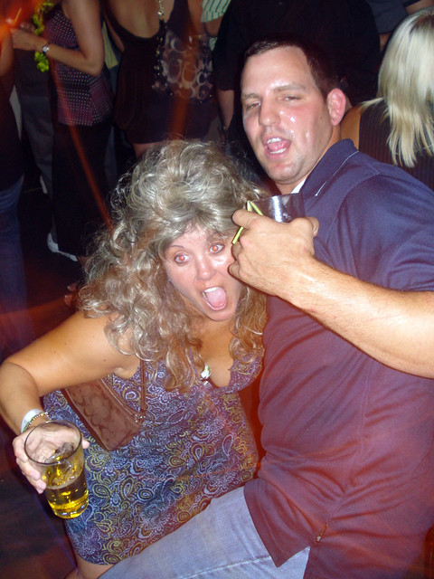 Chuck dancing with some amazing wig chick