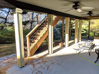 Tops of the posts wrapped