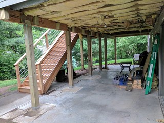 New support structure in place... Now, I've gotta put this patio back together.