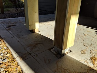 Since the posts were staggered a bit, I built them all out to line them up