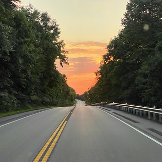 Sunset - A red sunset heading back to the tiny home