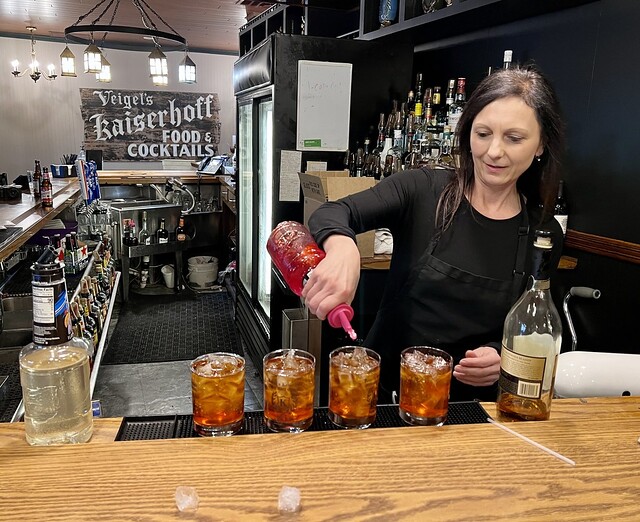 Who drinks a brandy old fashioned at lunch? Us, apparently.