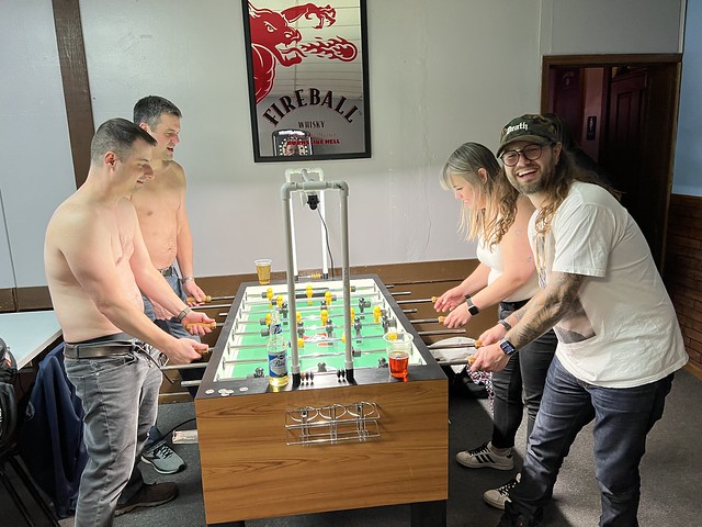 Blake and I destroyed shirts vs skins foosball