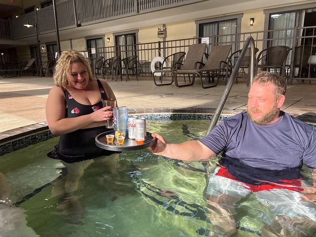 These folks came to the hot tub prepared, haha