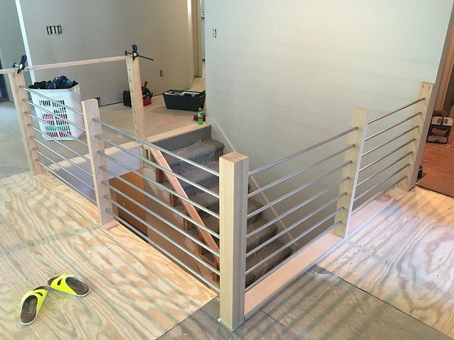 Later, I decided I should probably finish up that last banister post on the top to prevent people from falling over the edge...