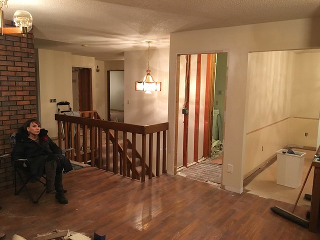 First things first... we opened up the far wall to the mudroom (and my future office)