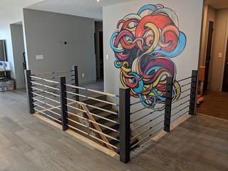 Removing the masking and plastic bubble was exciting, and gave us a glimpse of what the final product would look like.