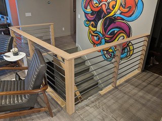 For the top of the banister, I ripped and planed down some 6" boards and then cut the miters and ...